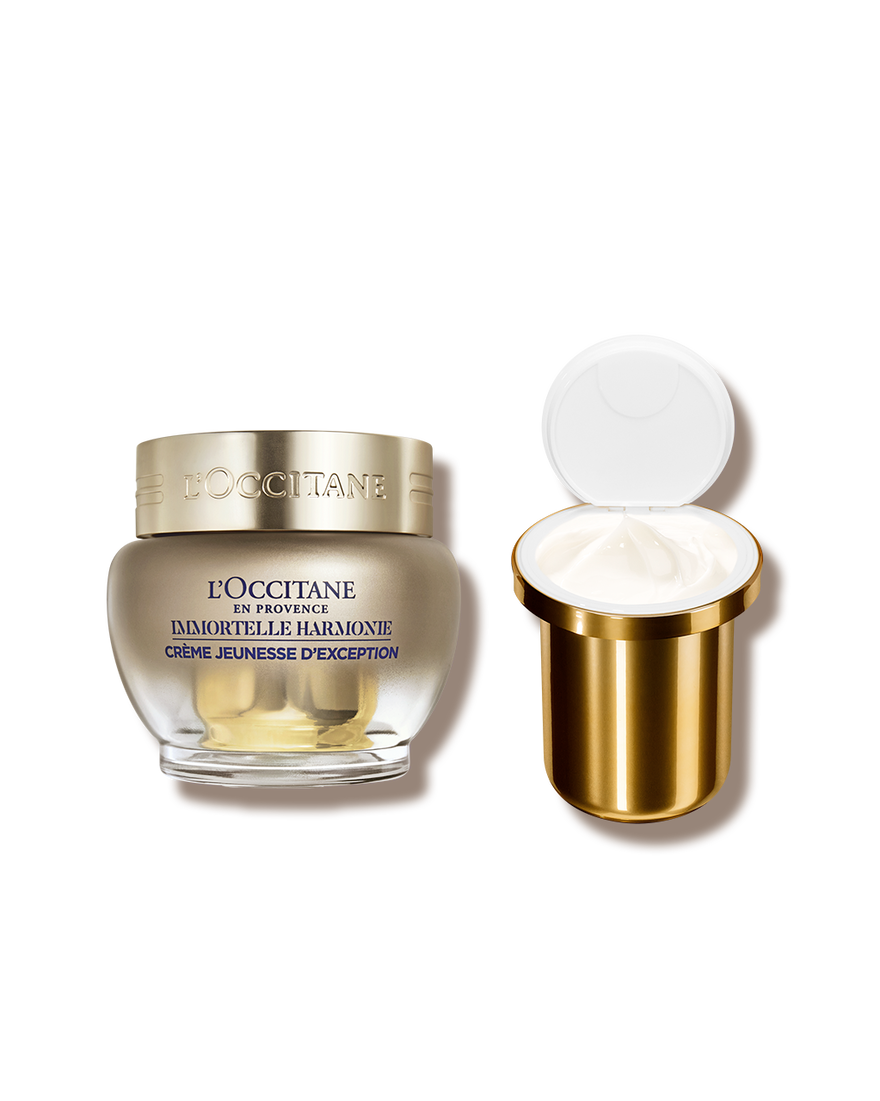 Duo Cr&egrave;me Jeunesse d'Exception Immortelle Harmonie 50ml et sa recharge | L&rsquo;Occitane en Provence