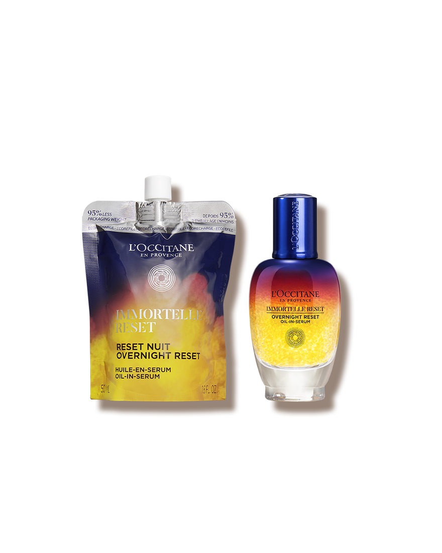 Duo Immortelle Overnight Reset &Ouml;l-in-Serum 50ml und Nachf&uuml;llpackung | L&rsquo;Occitane en Provence